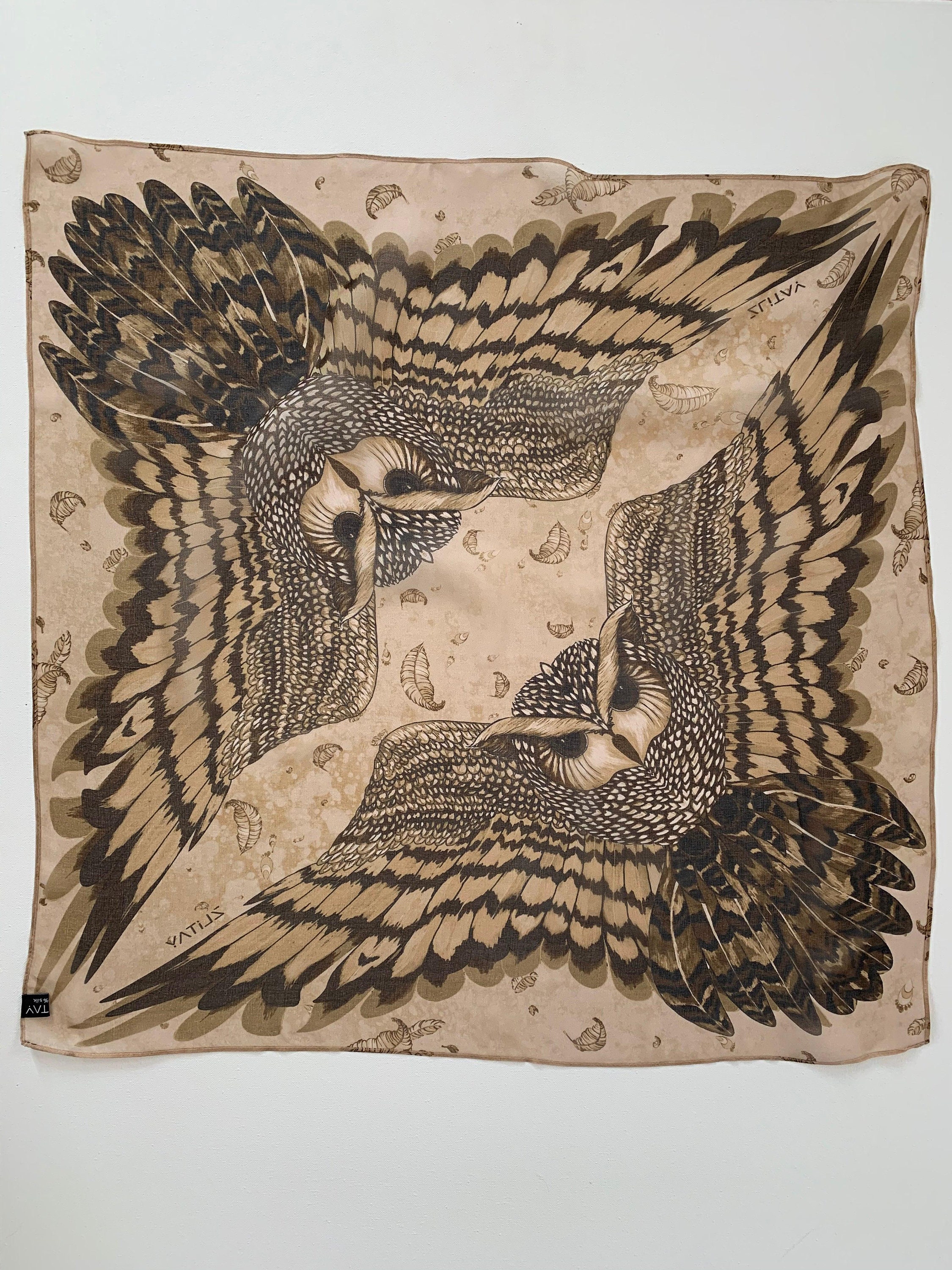 Mysterious Owl Chiffon Scarf by Zlitay