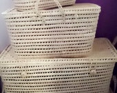 Storage trunk, suitcase, toy box, suitcase, palm leaf trunk, rattan, craft chest, Moroccan handicrafts, baskets