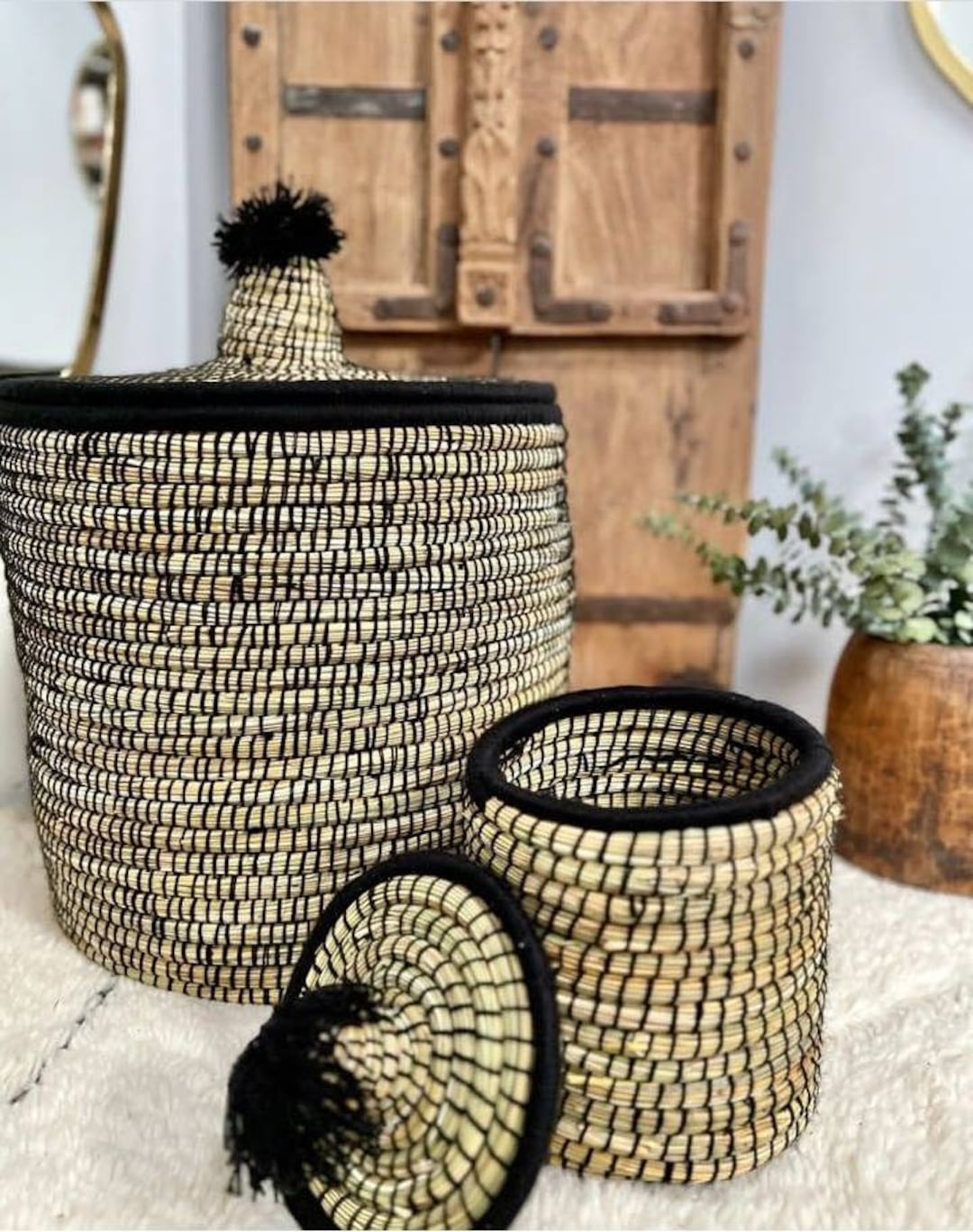 Panier Berbere Avec Couvercle