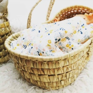 Doll bassinet, toy, cradle bed Christmas gift toys children&#39;s room, accessories birthday Baby wicker woven birthday