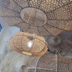 Raffia suspension, lighting, interior decoration, Moroccan craftsmanship wall light,