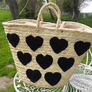 Moroccan Basket Wicker Bag Beach Tote Handmade Basket Hand Woven Natural Fiber Boho Decor Embroidered Craft