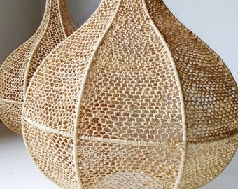 Raffia suspension, Moroccan craftsmanship, lighting, wall light, straw suspension, wicker chandelier ceiling light boho decoration