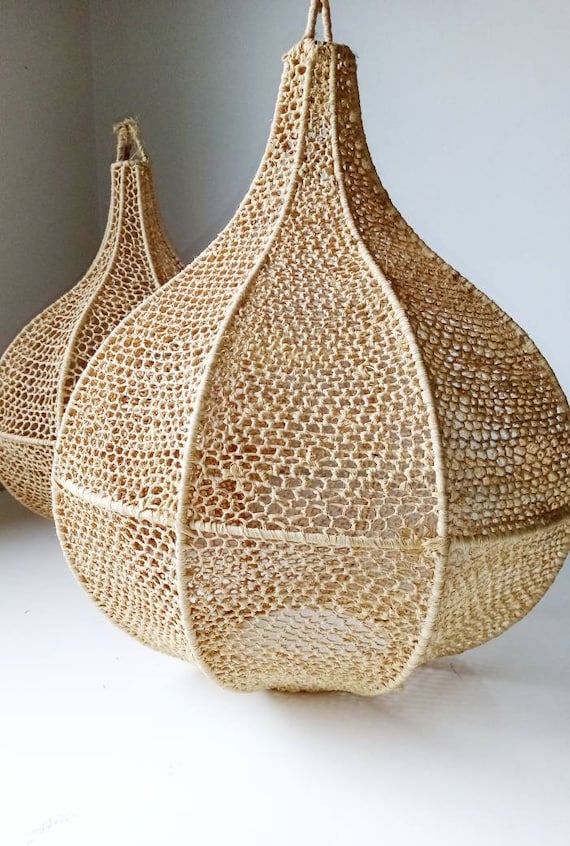 Plafonnier oriental en rotin 40 cm 3 lumières - Tromma