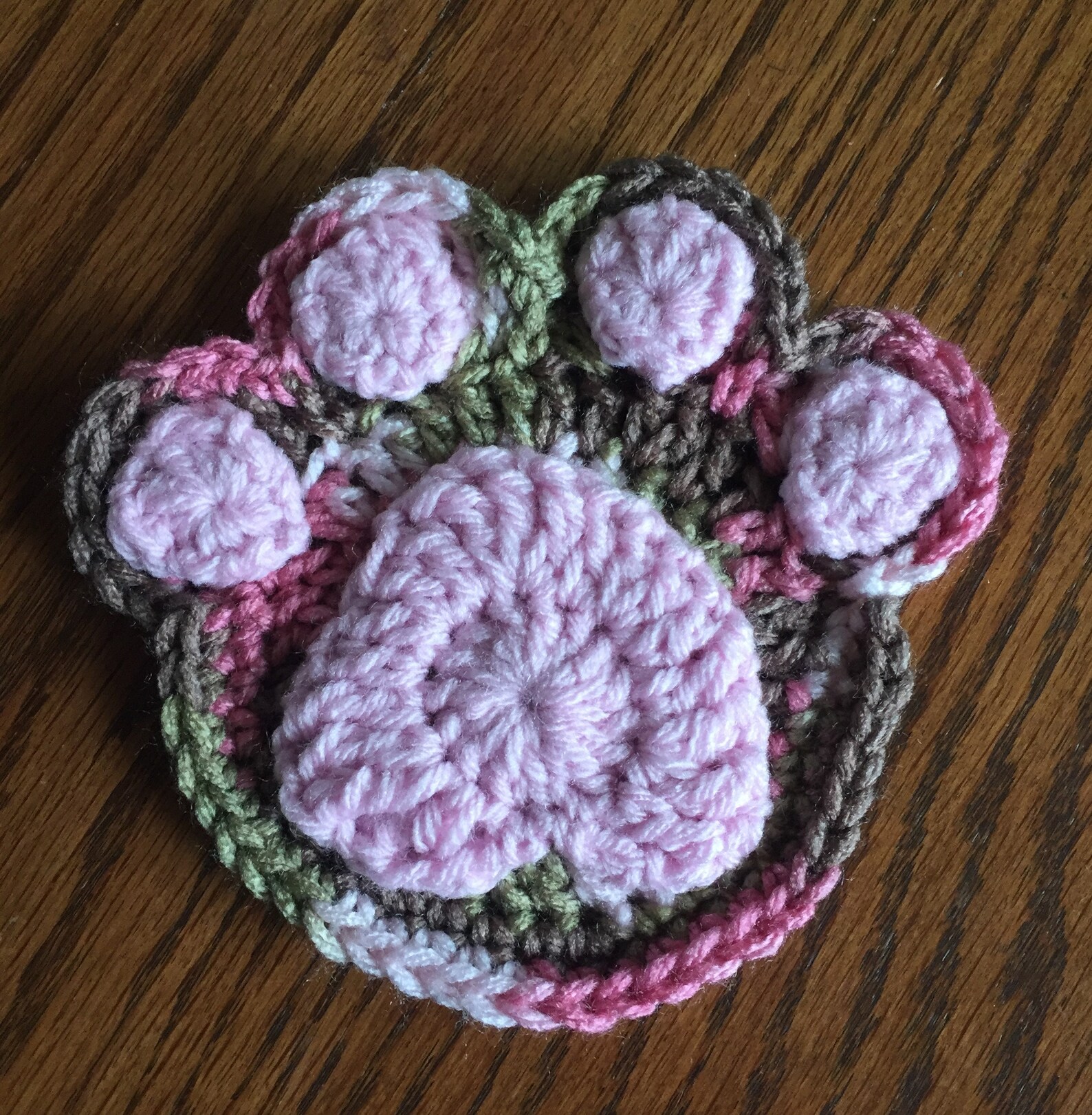 Paw Print Coasters Handmade Crochet Paw Print Coasters Etsy