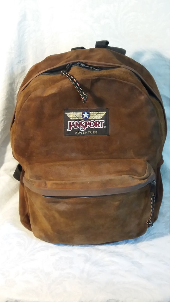 jansport suede backpack