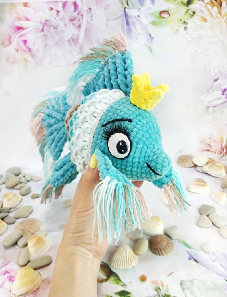 Fish Toy Fish Plush Crochet Fish Baby Fish Toy Fishing Etsy