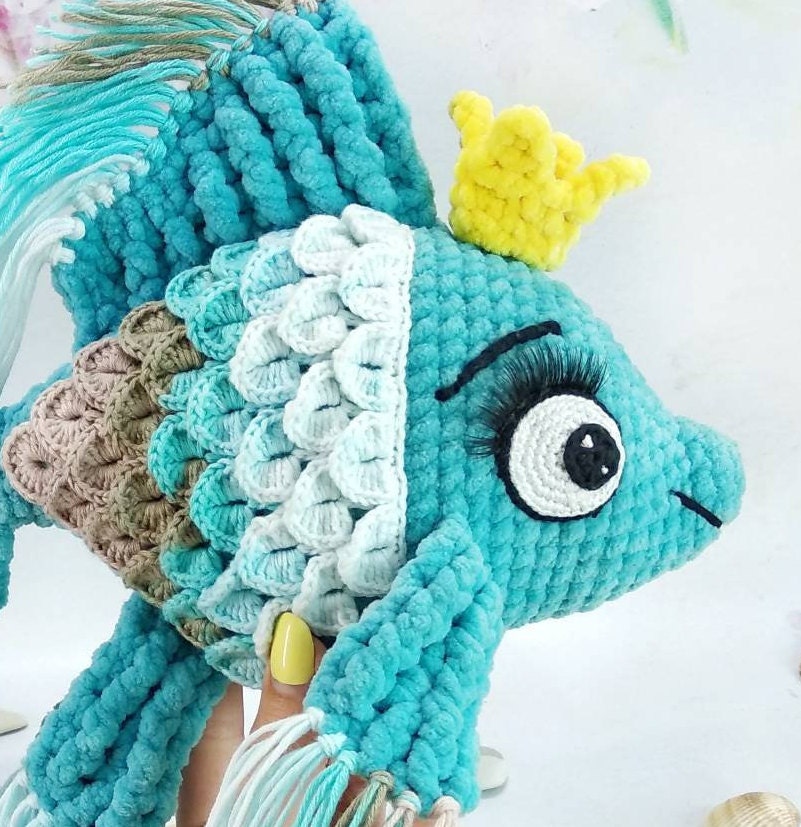 Fish toy Fish plush Crochet fish Baby fish Toy fishing Etsy