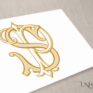 Iniziali del nome PS o SP, monogrammi classici, monogramma di matrimonio, duogramma, digitale, lettere intrecciate, download immediato delle iniziali S e P