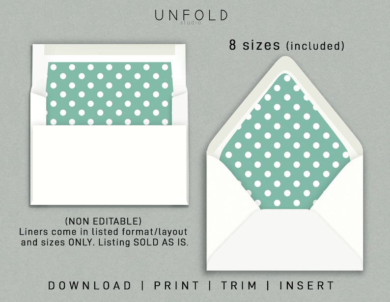 Printable Envelope Liner Templates 8 Envelope Types Included | Etsy