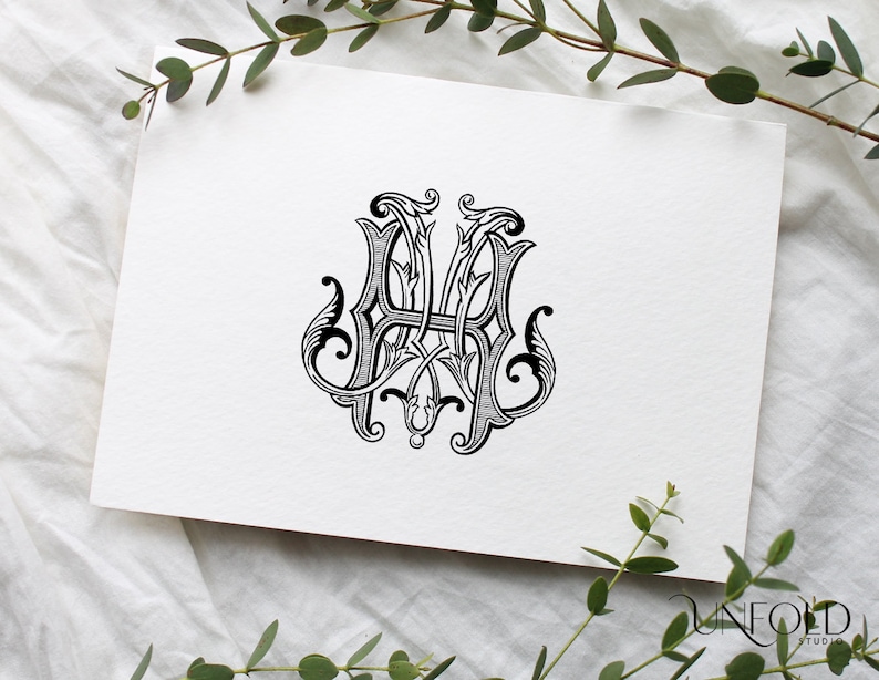 Vintage Interlocking Monograms, Wedding Monogram, Digital Download ...