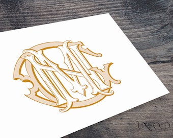 M, G, N Name Initials, Classic Monograms, wedding monogram or name initials Interwoven letters, instant download initials, 3 initials