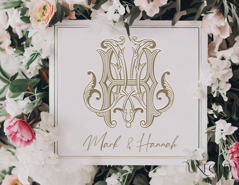 Vintage Interlocking Monograms, Wedding Monogram, Digital Download ...