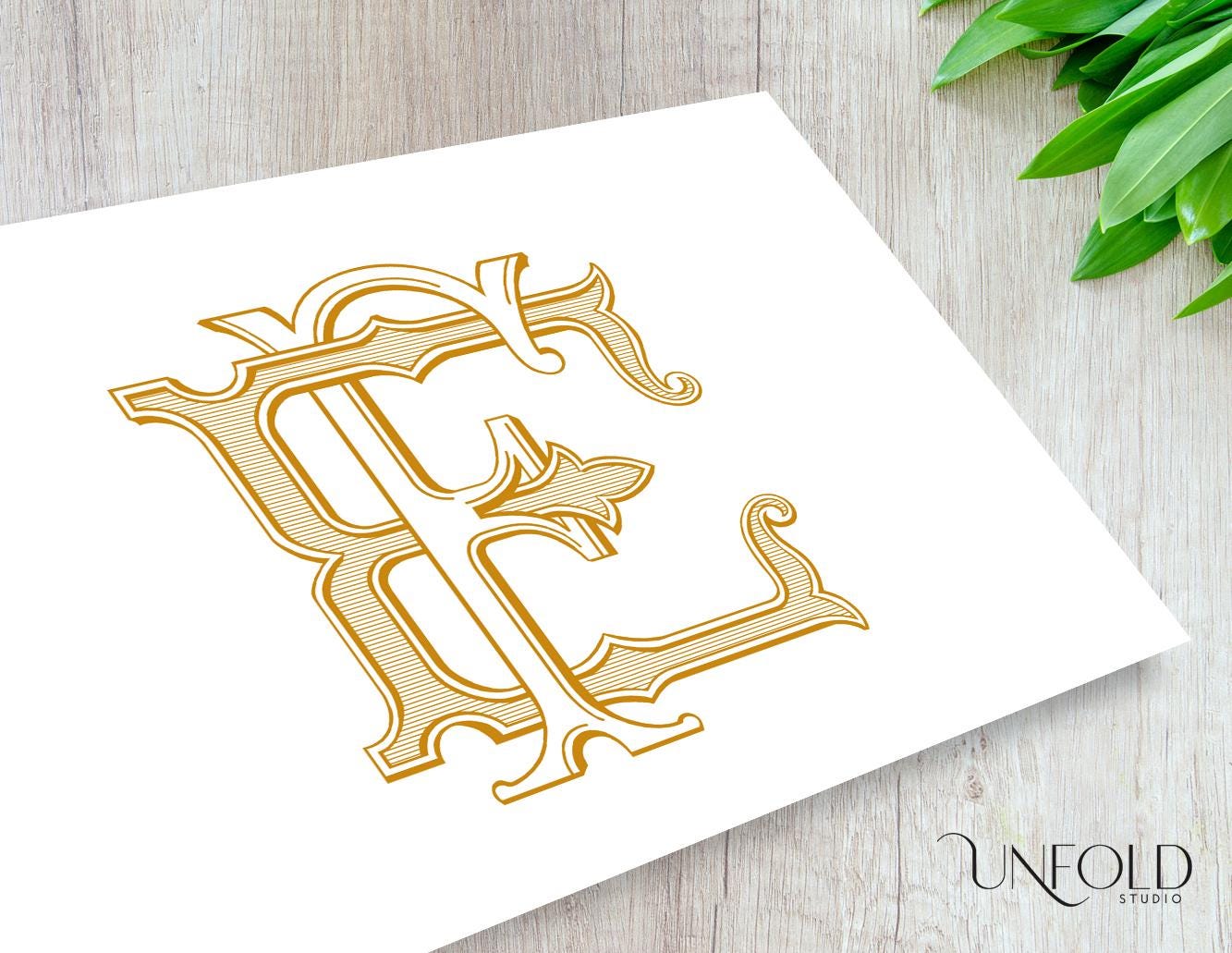 E and F Monogram Initials, Classic Monograms, Two Initial Wedding