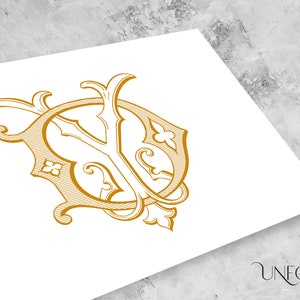 Iniciales de nombre D e Y, monogramas clásicos, monograma de boda, duograma, letras entrelazadas digitales, descarga instantánea de iniciales: DY o YD