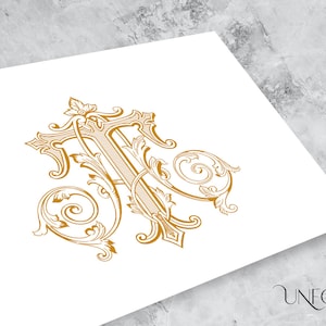 AT, TA Name Initialen Vintage Monogramme, Hochzeitsmonogramm, digitaler Download, verwobene Buchstaben, sofortiger Download Initialen- A und T