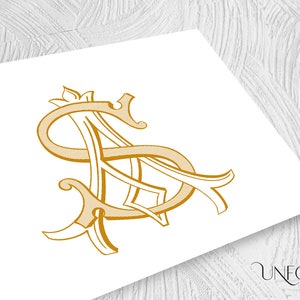 AS of SA naam initialen, klassieke monogrammen, bruiloft monogram, kant-en-klaar digitaal bestand, verweven letters, initialen instant download A en S