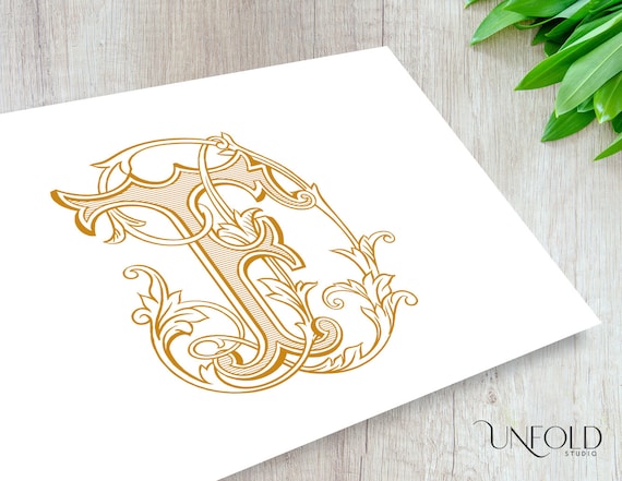 DF or FD Name Initials, Vintage Monograms, Wedding Monogram