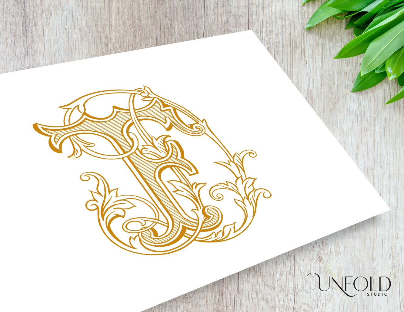 DF or FD Name Initials, Vintage Monograms, Wedding Monogram