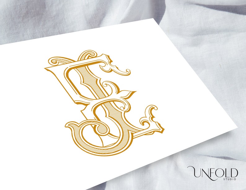 E & J Classic Interlocking Monograms, Wedding Monogram, Digital ...
