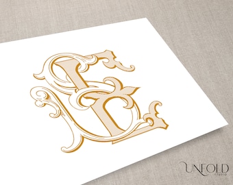 Iniciales de nombre S & E, monogramas clásicos, monograma de boda, duograma, digital, letras entrelazadas, descarga instantánea de iniciales - SE o ES