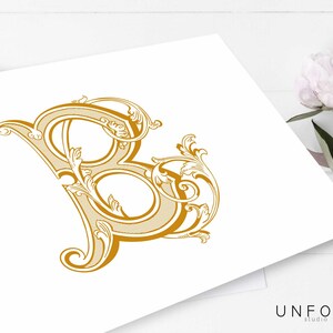 Digitale Vintage MonogrammeHandbemalte verwobene Vintage Monogramme, Hochzeitsmonogramm, Duogramm, digital, sofortiger Download der Initialen BC und CB