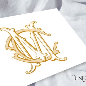 MC or CM Name Initials, Classic Monograms, wedding monogram, duogram, digital, Interwoven letters, instant download initials for C and M