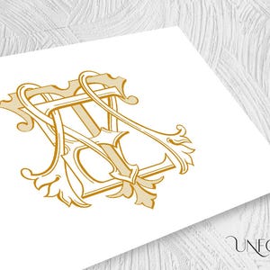 T,M,E 3 Initial Monogram Design, Elegant Vintage Wedding Monogram, Line Art Wedding Design, Custom Logo Monogram