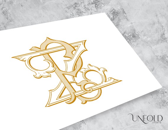 P & Z Name Initials, Classic Monograms, Wedding Monogram, Duogram