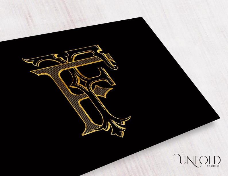 Custom Digital F & F Interlocking Monogram, Personalized Monogram ...