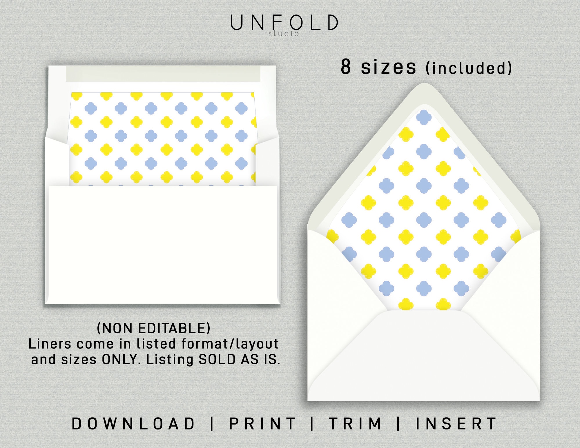 printable envelope liner templates 8 envelope types included etsy norway