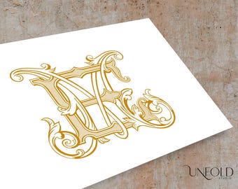 EM Monogram Digital Design - E and M Initials Logo - Printable EM Art - Custom Wedding Monogram - Instant Download Name Initials