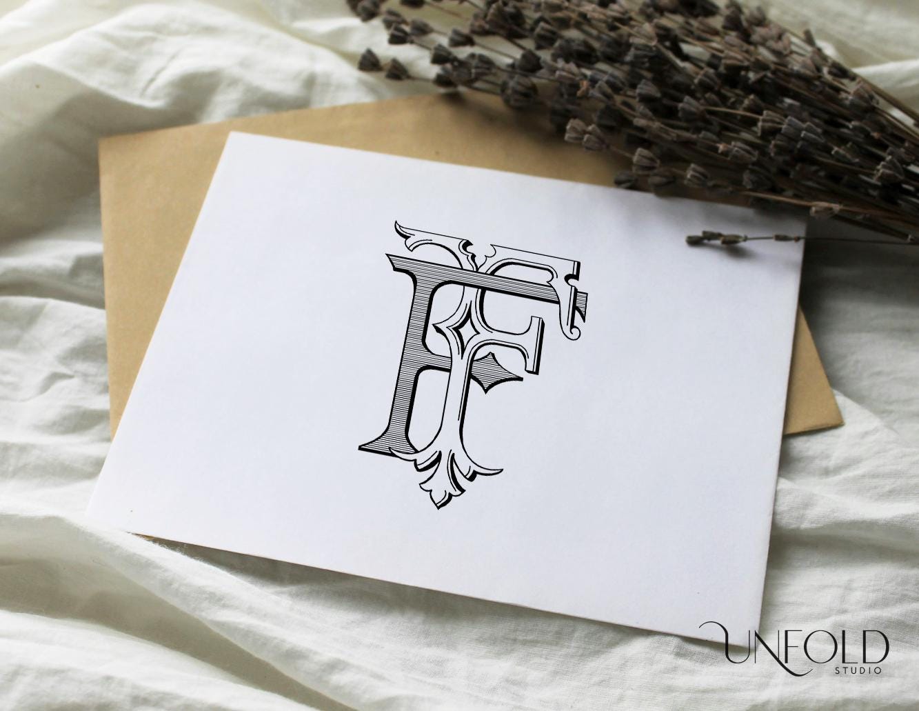 Custom Digital F & F Interlocking Monogram, Personalized Monogram ...