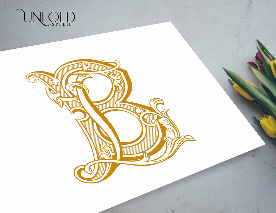 Name Initials Vintage Monograms, Wedding Monogram, Duogram, Digital ...