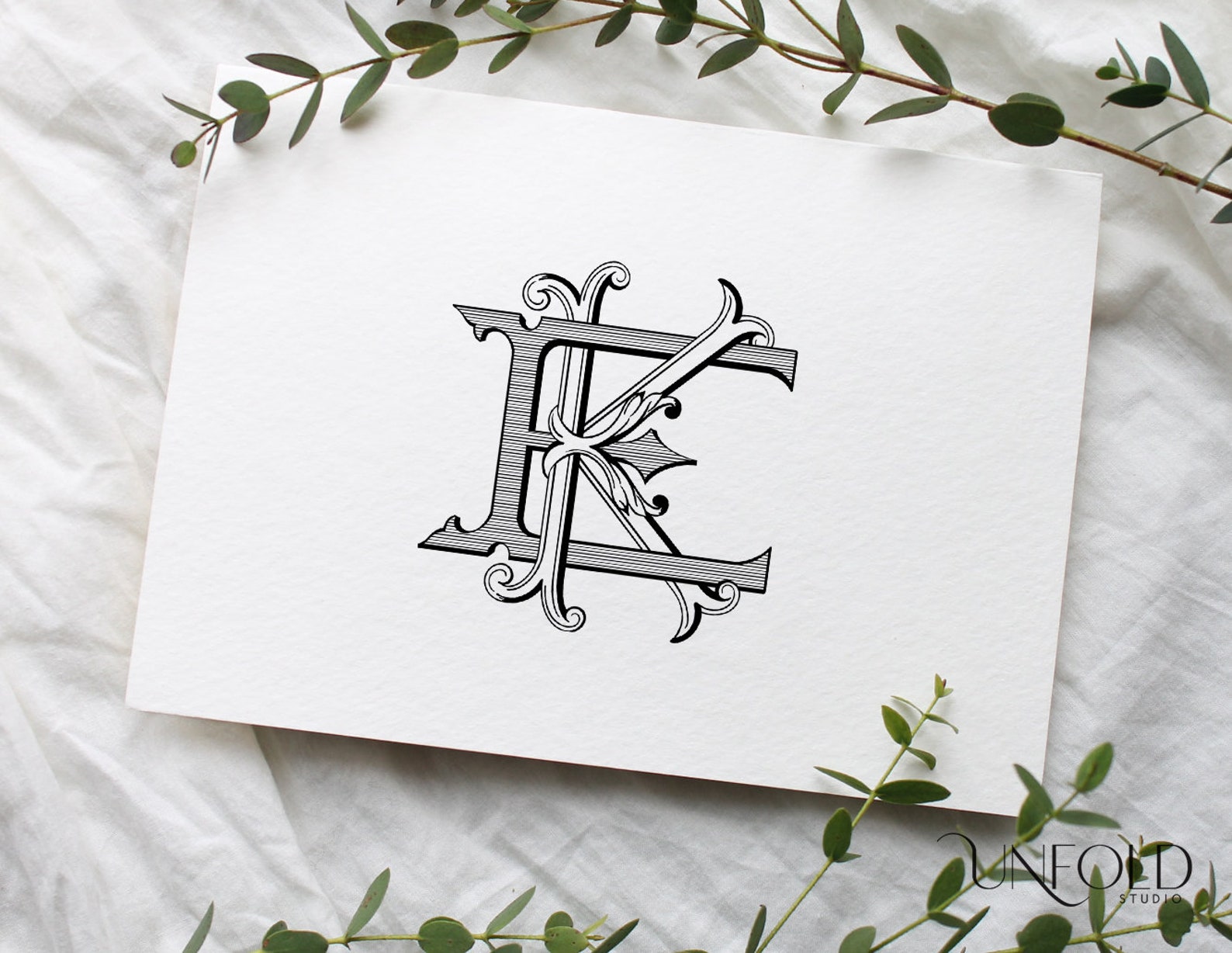 Ke Intials E & K Name Initials, Classic Monograms, Wedding Monogram, Duogram ...