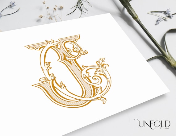 Name Initials Vintage Monograms Wedding Monogram Duogram - Etsy