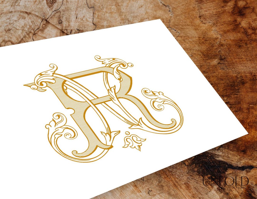 R & N Vintage Monograms, Wedding Monogram, Digital Download, Interwoven ...