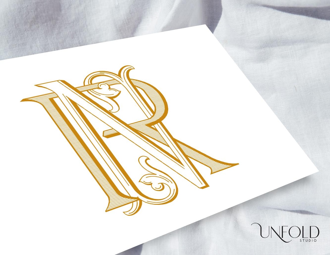 N R Monogram N, R Name Initials, Classic Monograms, Wedding Monogram, NR, RN ...