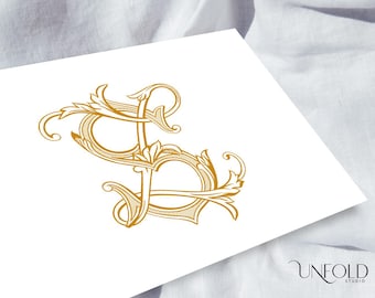 SZ Monogram Digital Design Z and S Initials Logo - Printable SZ Art - Custom Wedding Monogram - Instant Download Name Initials