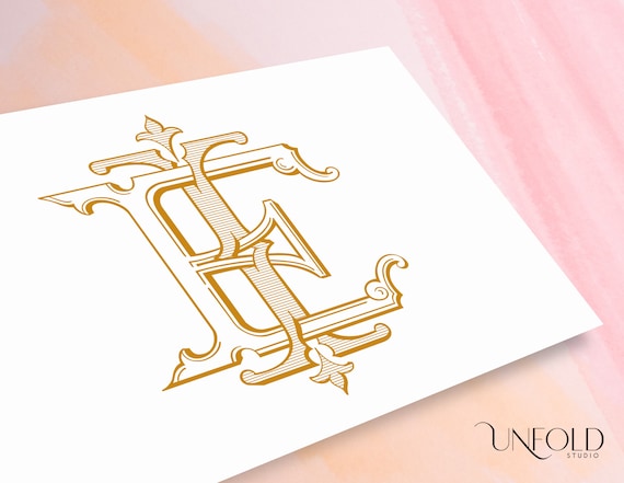 EI or IE Name Initials, Classic Monograms, Wedding Monogram