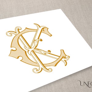C & K Name Initials Classic Monograms Interlocking Wedding Monogram ...