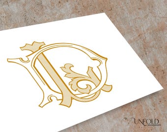 D & L Name Initials, Classic Monograms, wedding monogram, duogram, digital, Interwoven letters, instant download initials DL, LD