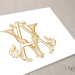 A & V Name Initials, Classic Monograms, wedding monogram, VA Interwoven letters for instant download - AV monogram or VA initials