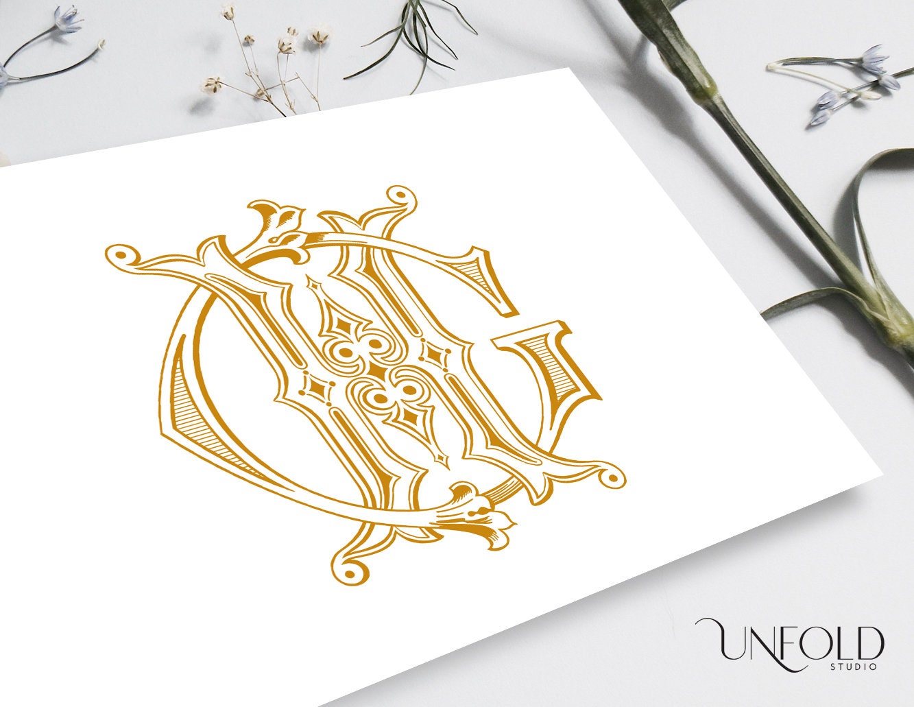 G and H Interlocking Monograms, Vintage Styled Monograms, Wedding