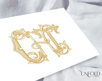 Pre-Made Digital Monogram Letters C, H, T - Customizable & Ready for Use - Instant Download for Personalized Gifts and Designs