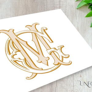 M & G Name Initials, Classic Monograms, wedding monogram, digital download files, Interwoven letters, instant download initials - MG or GM