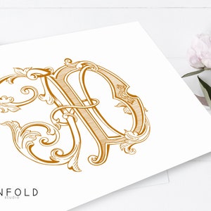 Vintage Interlocking Monograms Wedding Monogram Digital | Etsy