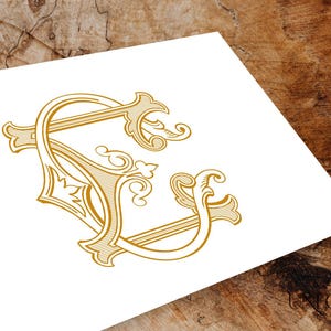 C & E Name Initials Monograms Design, wedding or couple's last name monogram combination, logo monogram design, instant download for CE, EC