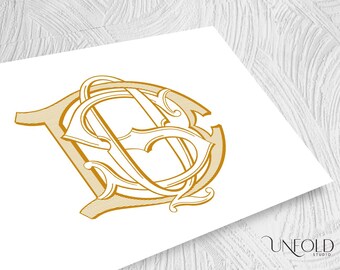 Pre-Made Digital Monogram Letters D, Q, S - Customizable & Ready for Use - Instant Download for Personalized Gifts and Designs