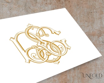 Pre-Made Digital Monogram Letters D, G, S - Customizable & Ready for Use - Instant Download for Personalized Gifts and Designs